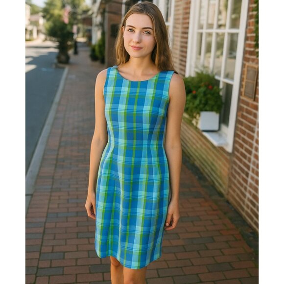 Casual Corner Annex Plaid Sheath Dress Sz 12 🎉2X Host Pick🎉 - Picture 1 of 13